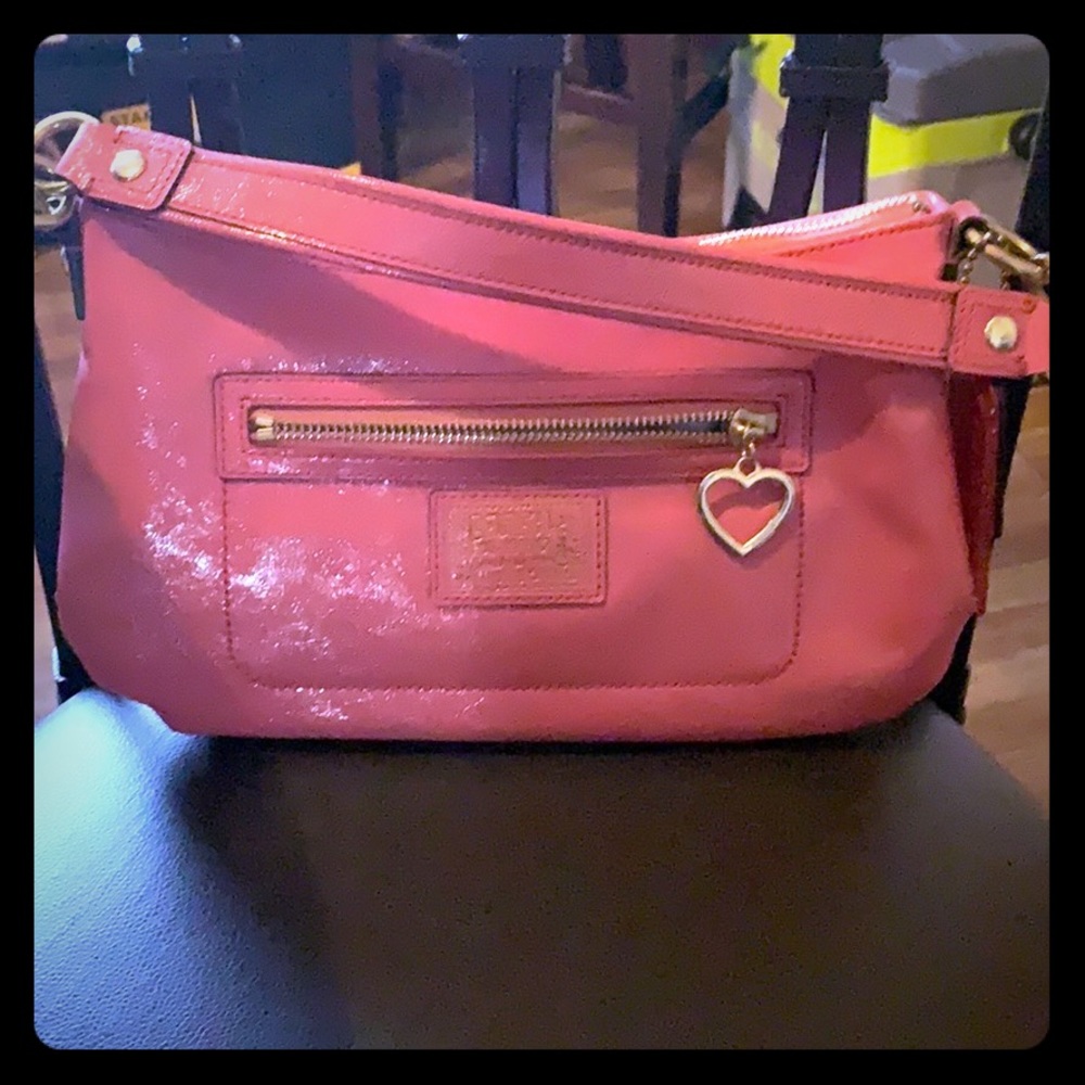 Coral/ Melon Coach bag